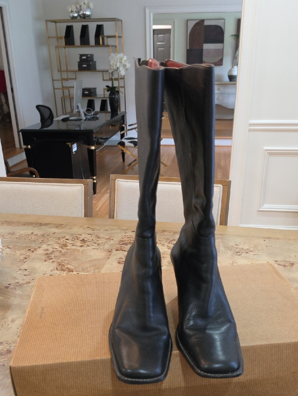 Unisa Black Over-the-Knee Leather Boots
